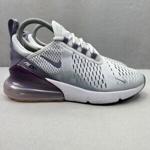 Womens Size 7.5 Nike Air Max 270 Shoes Pure Platinum / Lilac Bloom Sneakers